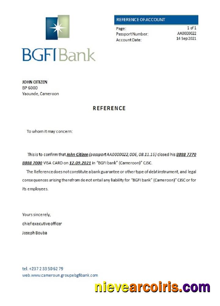 Cameroon BGFI Bank Bonapriso closure reference